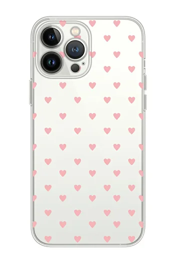 Rupti Transparent Silicone Phone Case with Heart Veneer Design Compatible with iPhone 14 Pro Max