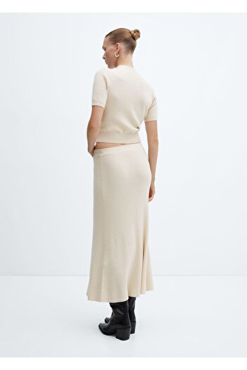 MANGO Woman Fitilli midi etek