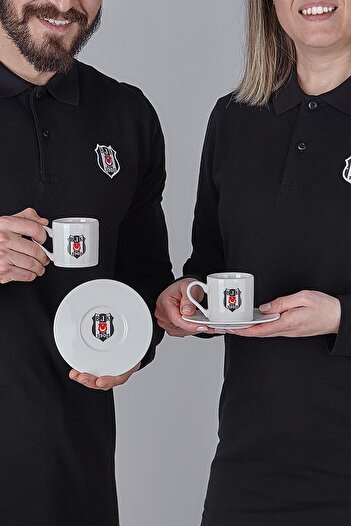 Neva Beşiktaş Lisanslı Arma Logo 2li Kahve Fincan Takımı Beşiktaş