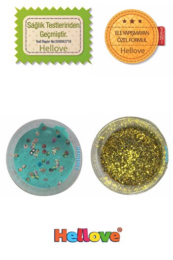 AVMmarketim Colorful Slime 4 Pieces Glitter and Fancy Sılaym Non-Stick Slime Play Dough