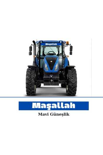 EYBA STİCKER Tractor Blue Sunshade Colorful Print New Holland Tümosan Case Tractor