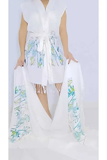 Nevin Acar Σετ μπουρνούζι και πετσέτα Peshtemal Blue Chicory Peshtemal 2 τεμ