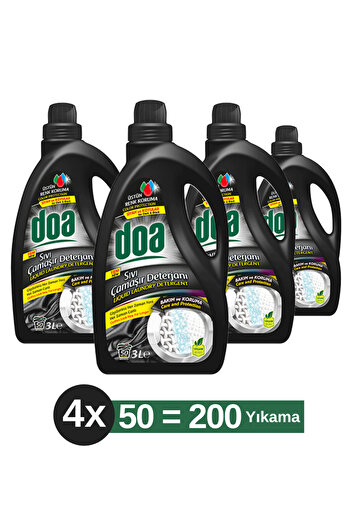 Doa Sıvı Çamaşır Deterjanı Siyah ve Koyular 50 Yıkama 3L X4 Adet