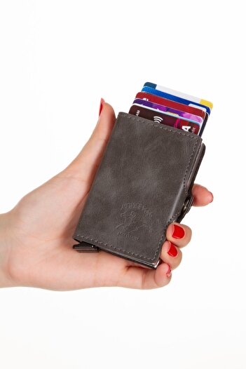 Newish Double Automatic Card Mechanism Card Holder Wallet with Rfid Blocking Feature (6.5x9.5cm)