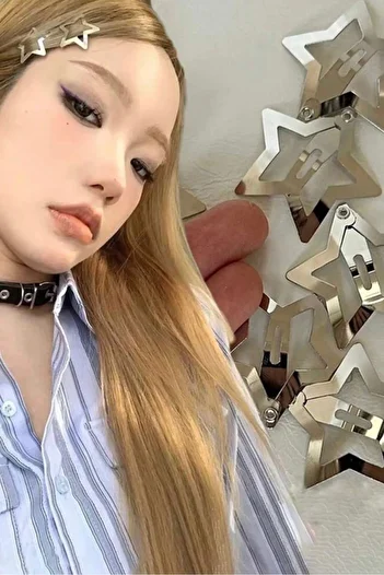 EFBUTİK Y2K Star Style Snap Buckle 8 Pieces