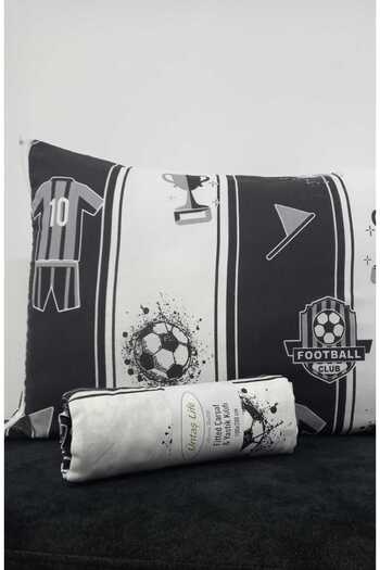 üntaş UNITAS SERENAT FAN BLACK AND WHITE SINGLE PERSON ELASTIC Sheet AND PILLOW CASE 100X200