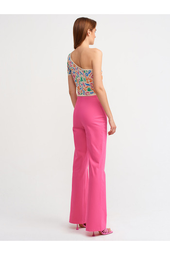 Dilvin 70337 Flare Trousers-pink