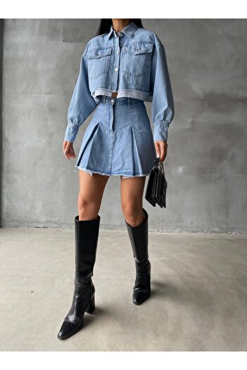 Mulberry Piece and pocket detail Denim Set