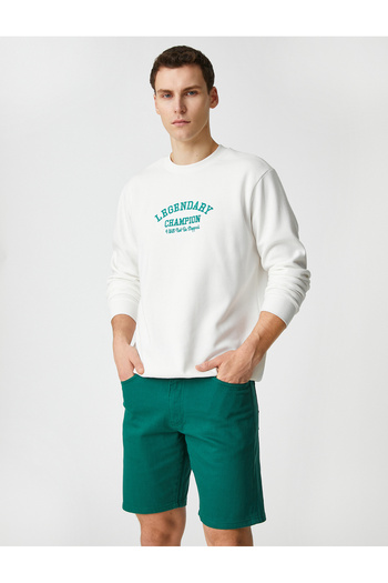 Koton Basic Canvas Shorts with Button Detail and Pockets