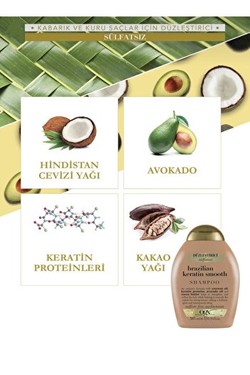 OGX Düzleştirici Etkili Şampuan Brezilya Keratin Terapi Şampuanı 385 ml DKÜRN476