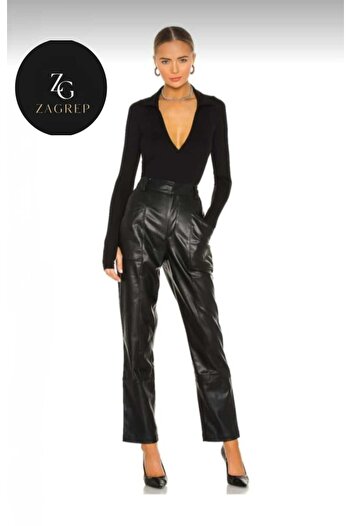 Zagrep Women's Body Black Placket Collar Finger-Snap Imported Jersey Body