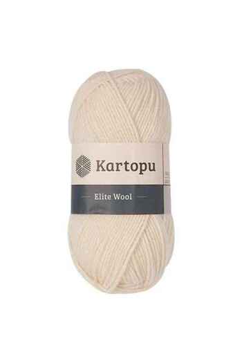 Kartopu Elite Wool K025 Off White 49% Wool Knitting Yarn Sweater & Jumpers & Cardigan & Vest Winter Knitting Yarn