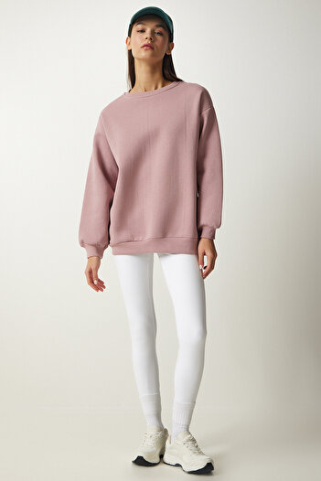 Happiness İstanbul Damen-Sweatshirt „Powder Charcoal Basic“ OW00001