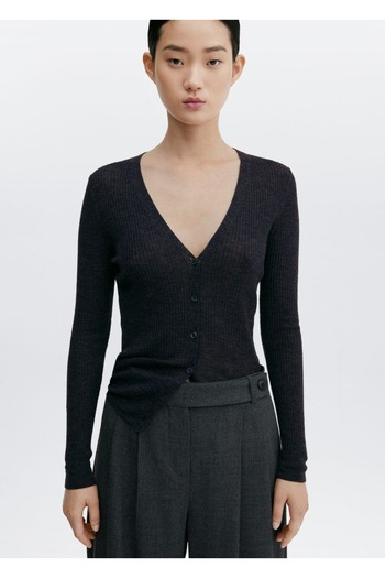 MANGO Woman Buttoned wool cardigan