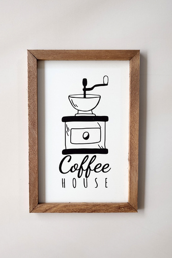 Tooall Pictură „COFFEE HOUSE” cu cadru din lemn, imprimare UV Mdf de 3 mm