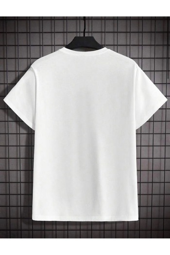 SANTAMİNA White Gray Chest Vertical Printed Bottom Top Shorts T-shirt Set