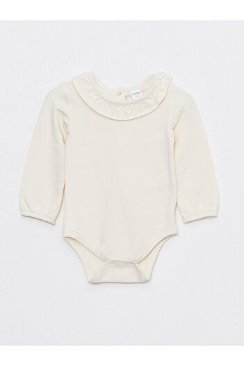 LC Waikiki Crew Neck Long Sleeve Patterned Baby Girl Snap Body and Shorts Set of 2