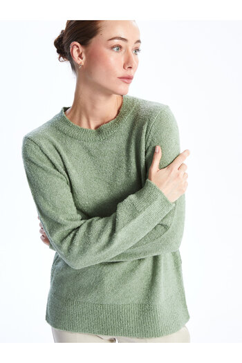 LC Waikiki Women's Knitwear Sweater - Crew Neck, Solid Long Sleeve