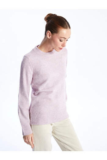 LC Waikiki Women's Knitwear Sweater - Crew Neck, Solid Long Sleeve