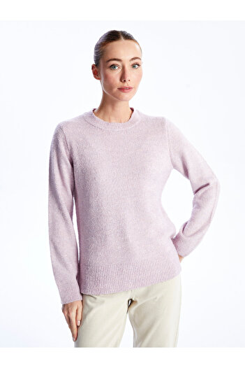 LC Waikiki Women's Knitwear Sweater - Crew Neck, Solid Long Sleeve