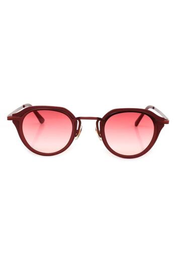 Angel Eyes Burgundy Frame Gradient Red Glass Oval Women's Sunglasses Ae9901c7