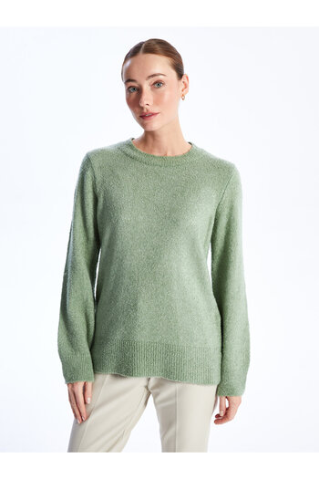 LC Waikiki Women's Knitwear Sweater - Crew Neck, Solid Long Sleeve