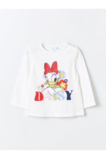 LC Waikiki Crew Neck Long Sleeve Daisy Duck Printed Baby Girl Pajama Set