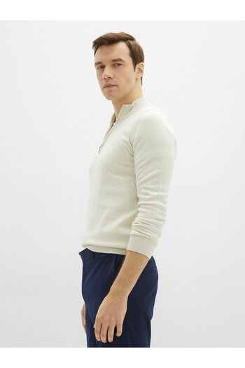 LC Waikiki Stand Collar Long Sleeve Slim Men's Knitwear Sweatshirt