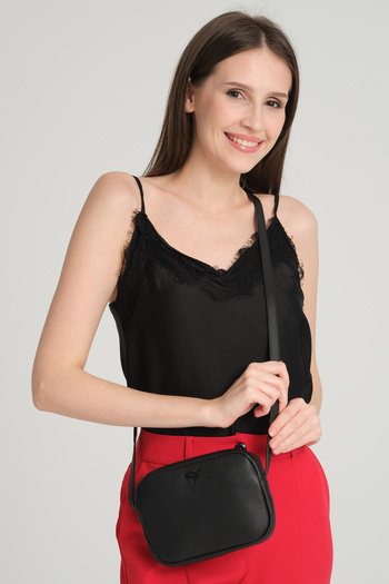 Garbalia Liberty Black Women's Mini Bag with Zipper Adjustable Cross Handle Shoulder Strap