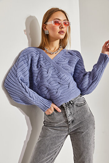 Bianco Lucci Women's Braided Tie-Up Knitwear Cardigan