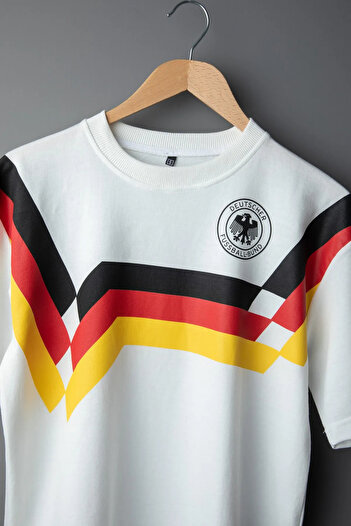 Keywest Μπλουζάκι Unisex Plus Size Deutscher με στάμπα από βαμβακερό λαιμόκοψη