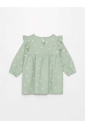 LC Waikiki Patterned Crew Neck Baby Girl Dress