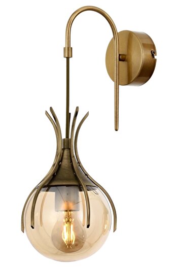 Avonni AP-60161-1E Eskitme Kaplama Aplik E14 Metal Kristal 25x14cm