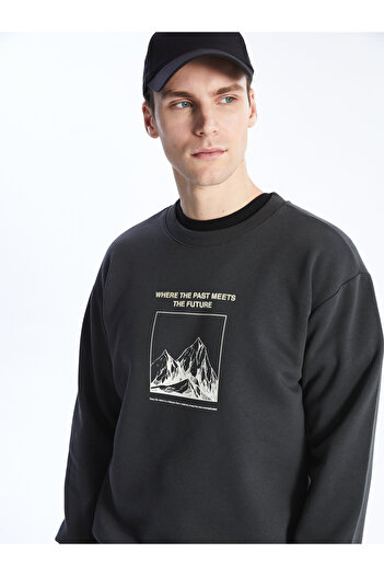 LC Waikiki Ανδρικό φούτερ - Crew Neck, Μακρυμάνικο, εμπριμέ
