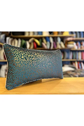 Fabricland Exclusive Imported Pandora Turquoise Gold Throw Pillow Cover 43x43cm