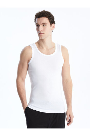 LC Waikiki Men's Combed Cotton Undershirt - U Collar, Pack of 2