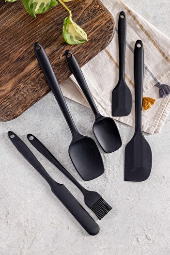 FH finehome 9-12 Molin Black Silicone Serving Set - BPA Free 6 Pieces