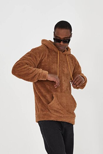 Wearflawless Unisex Φούτερ με κουκούλα καγκουρό με τσέπη Oversize Fit βελούδινο