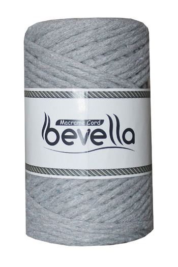 Bevella Macrame Cord Macrame Thread 3 Mm Scannable 1 Piece 250 gr Light Gray