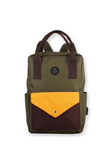 My Valice Smart Bag Post Usb Şarj Girişli Laptop Bölmeli Notebook Sırt Çantası Haki