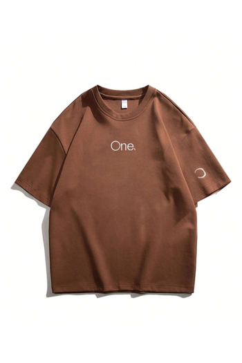 Revasser Unisex Γυναικεία/Ανδρικά ONE πολύχρωμο, προσαρμοσμένο εμπριμέ χτενισμένο βαμβακερό μπλουζάκι