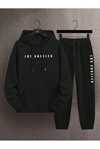 MOONBULL Men's LOS ANGELES Printed Hooded Tracksuit Set