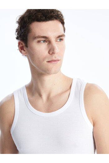 LC Waikiki Men's Combed Cotton Undershirt - U Collar, Pack of 2