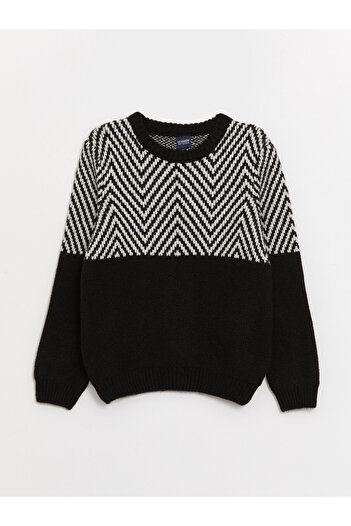 LC Waikiki Boys' Knitwear Sweater - Long Sleeve, Crew Neck, Patterned