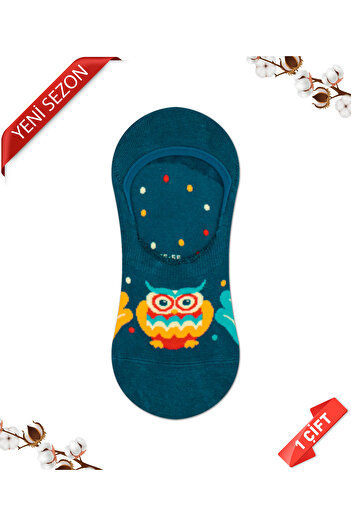 DAYCO Owl Themed Colorful Patterned Cotton Ballerina Socks (Invisible Socks)