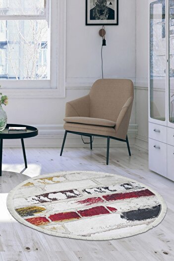 Dijidekor Non-Slip Base Digital Round Carpet 140X140