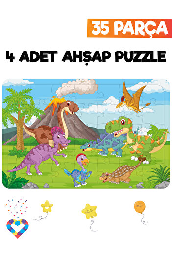 esatoys 35 Parçalı Montessori Ahşap Puzzle – 5-6 Yaş Eğitici Oyuncak