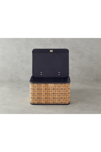 English Home Stripy Bamboo Storage Box Natural