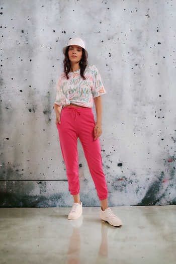 HAKKE Women's Fuchsia Pocket Sweatpants