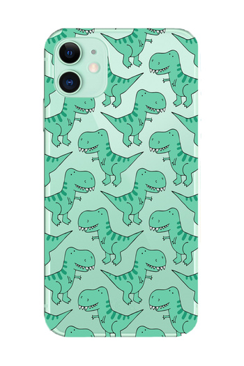 caseland iPhone 11 Compatible Dinosaurs Patterned Transparent Phone Case